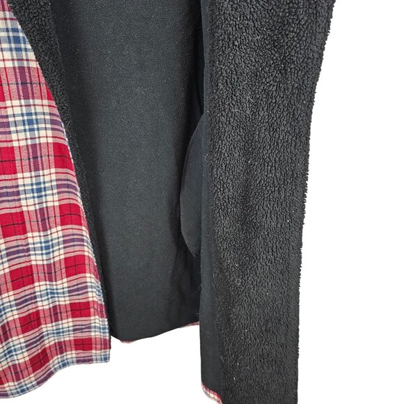 Womens Winter Warm Classic Long Red Gray Blue Plaid Fleece Flannel Ugg Robe M/L - Picture 6 of 11